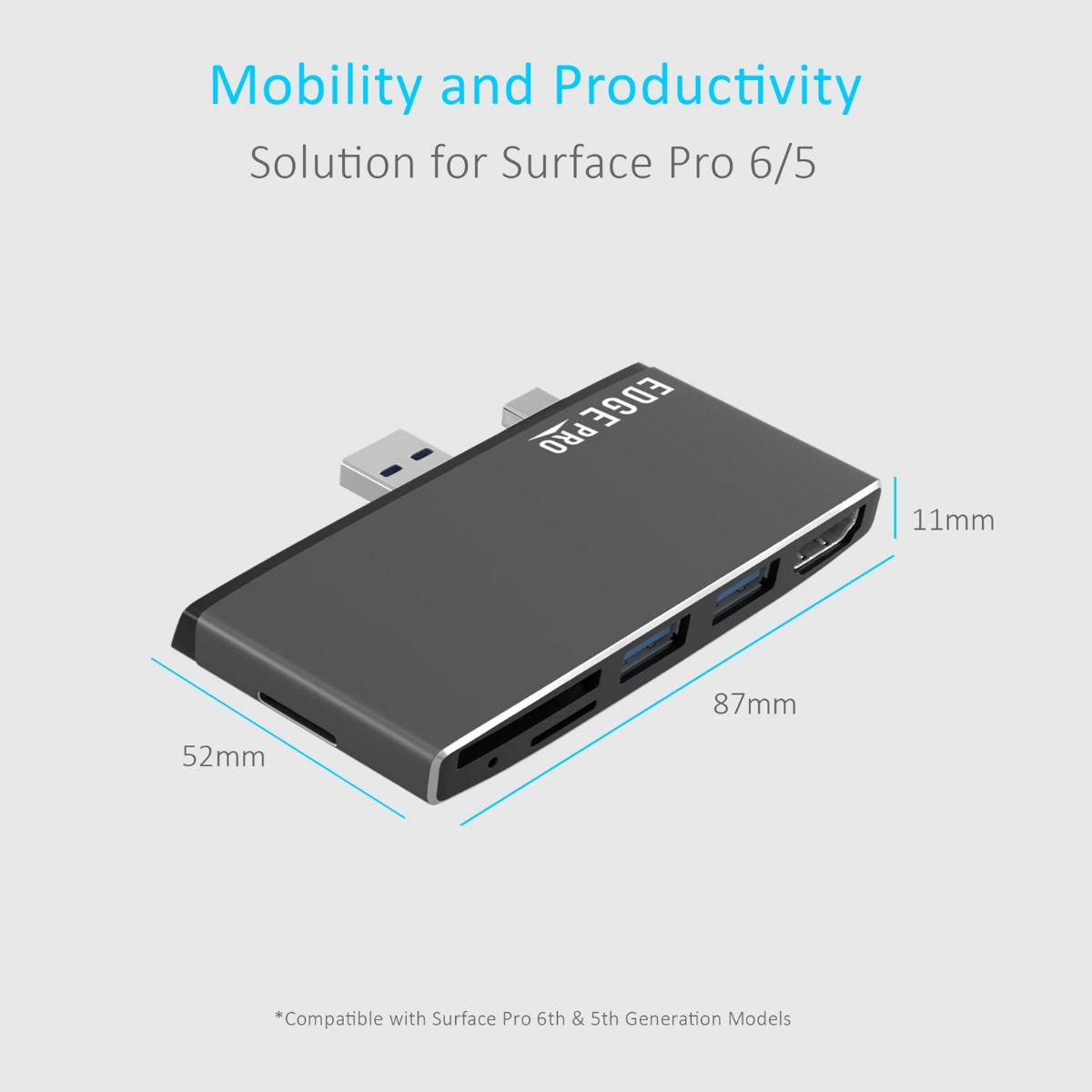 mbeat Edge Pro Multifunction USB- C Hub for Microsoft Surface Pro Gen 5/6 — image 6