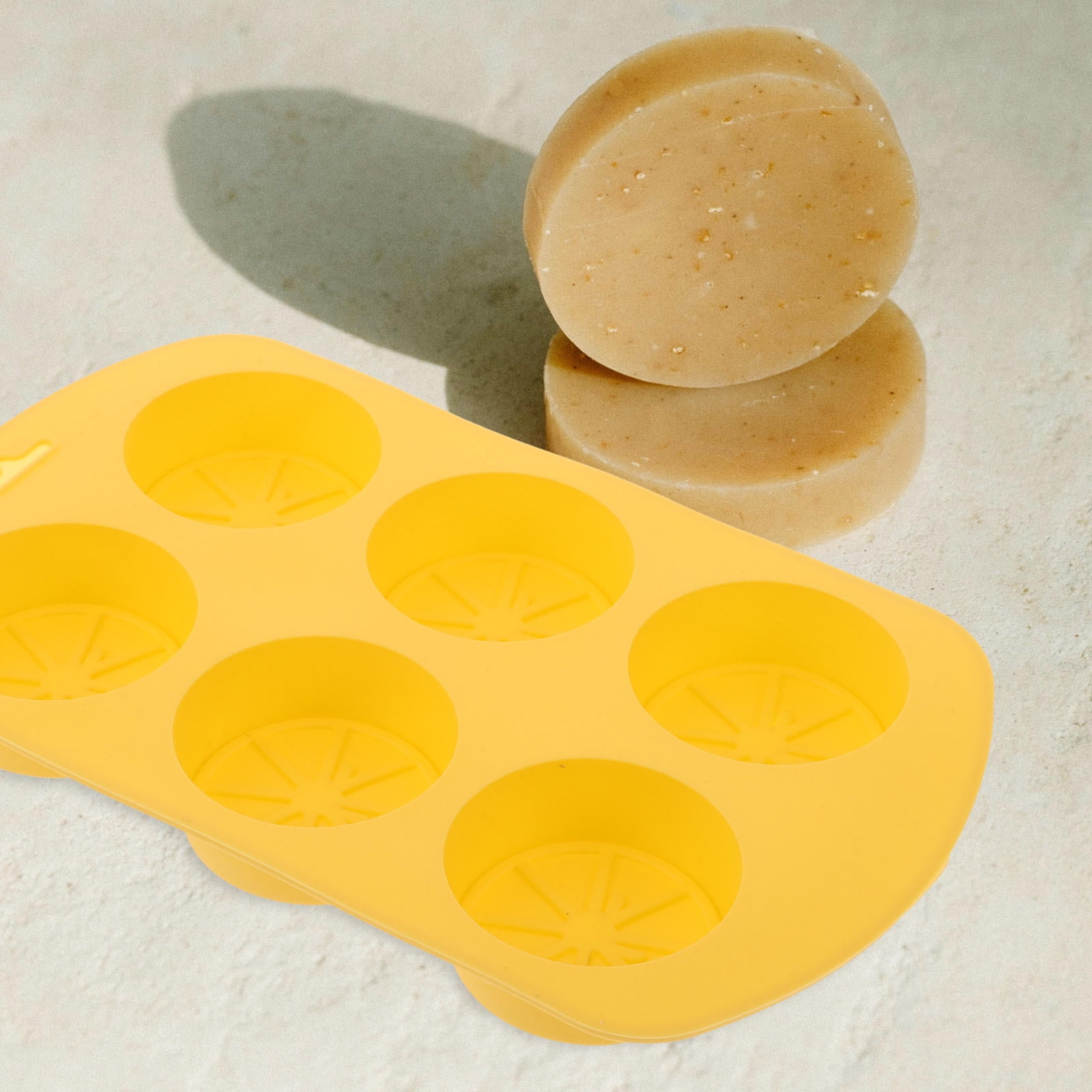 Silicone Baking Mold Lemon Slice Shaped for Soap Making Yellow 3Pcs โ image 3