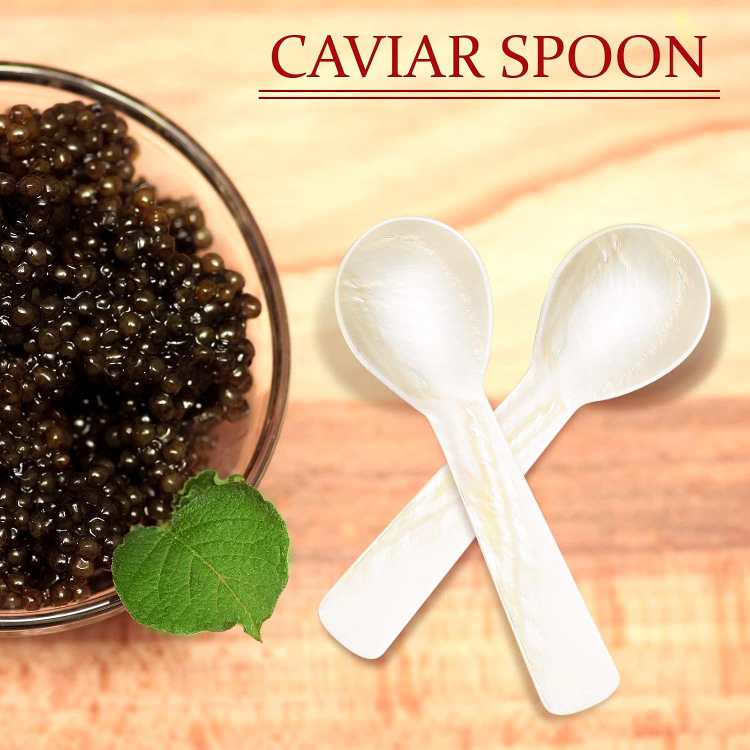 Caviar Spoons Mother of Pearl Mop Spoons with Hand Craft W Round Handle for Caviar, Egg, Ice Cream, Salt, Coffee Serving, Restaurant Serving Set(6 Pieces,3.55 — image 3