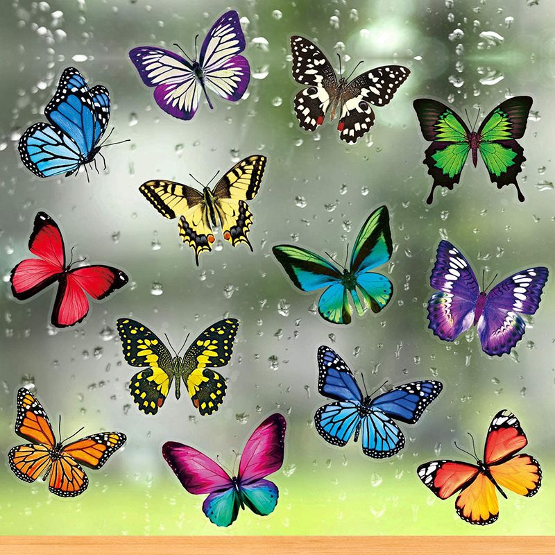 Colorful Butterfly Window Clings Double-Sided Anti-Collision Window Decals to Prevent Bird Strikes on Window Glass Non-Adhesive — image 3
