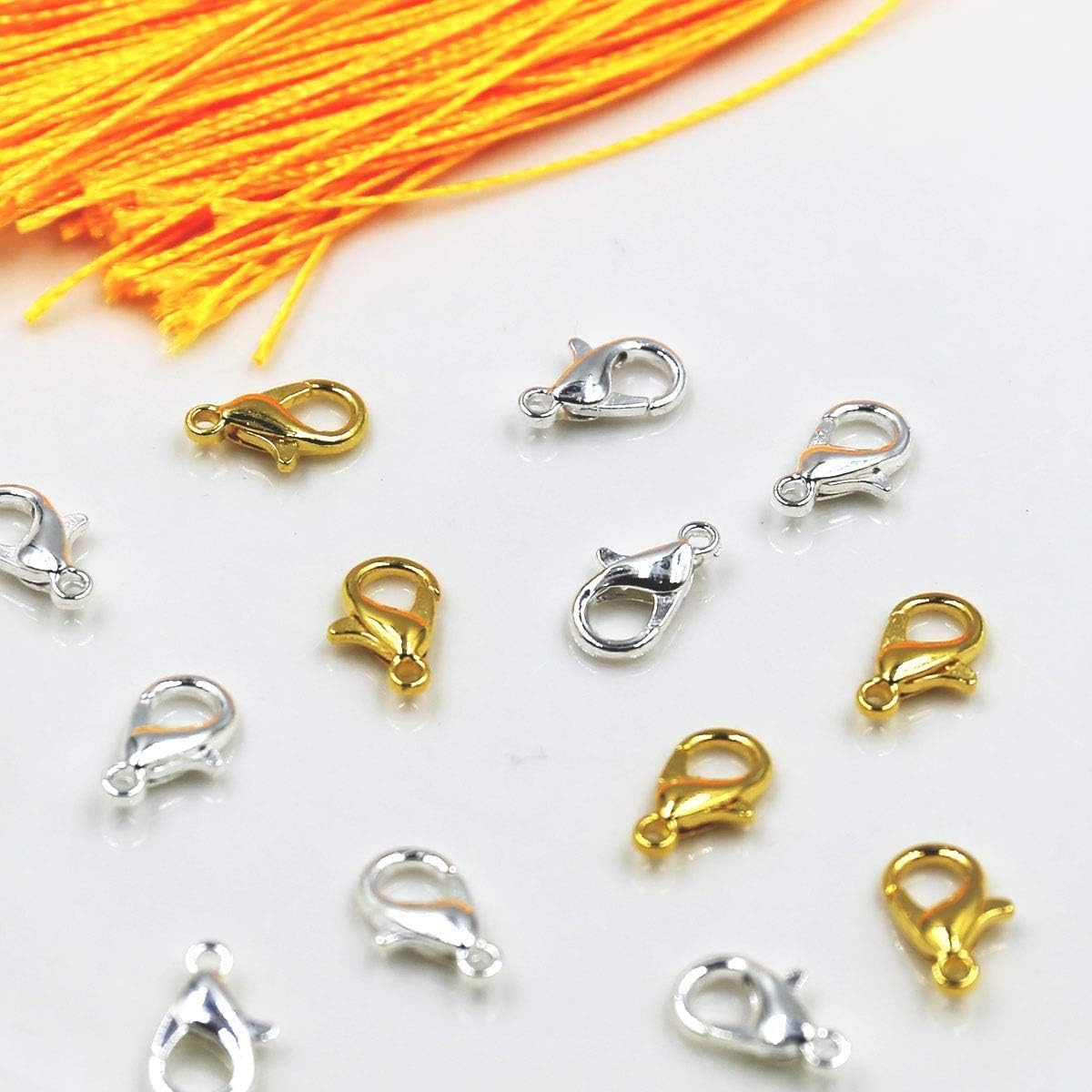 50 Pieces Stainless Steel Lobster Claw Clasps, Silver & Gold Bracelet Necklace Clasps Findings for DIY Jewelry Making(21x12mm) — image 4