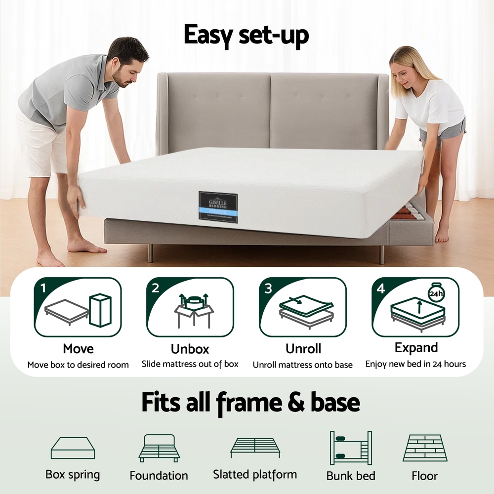 Giselle 20cm Memory Foam Mattress Green Tea King — image 6