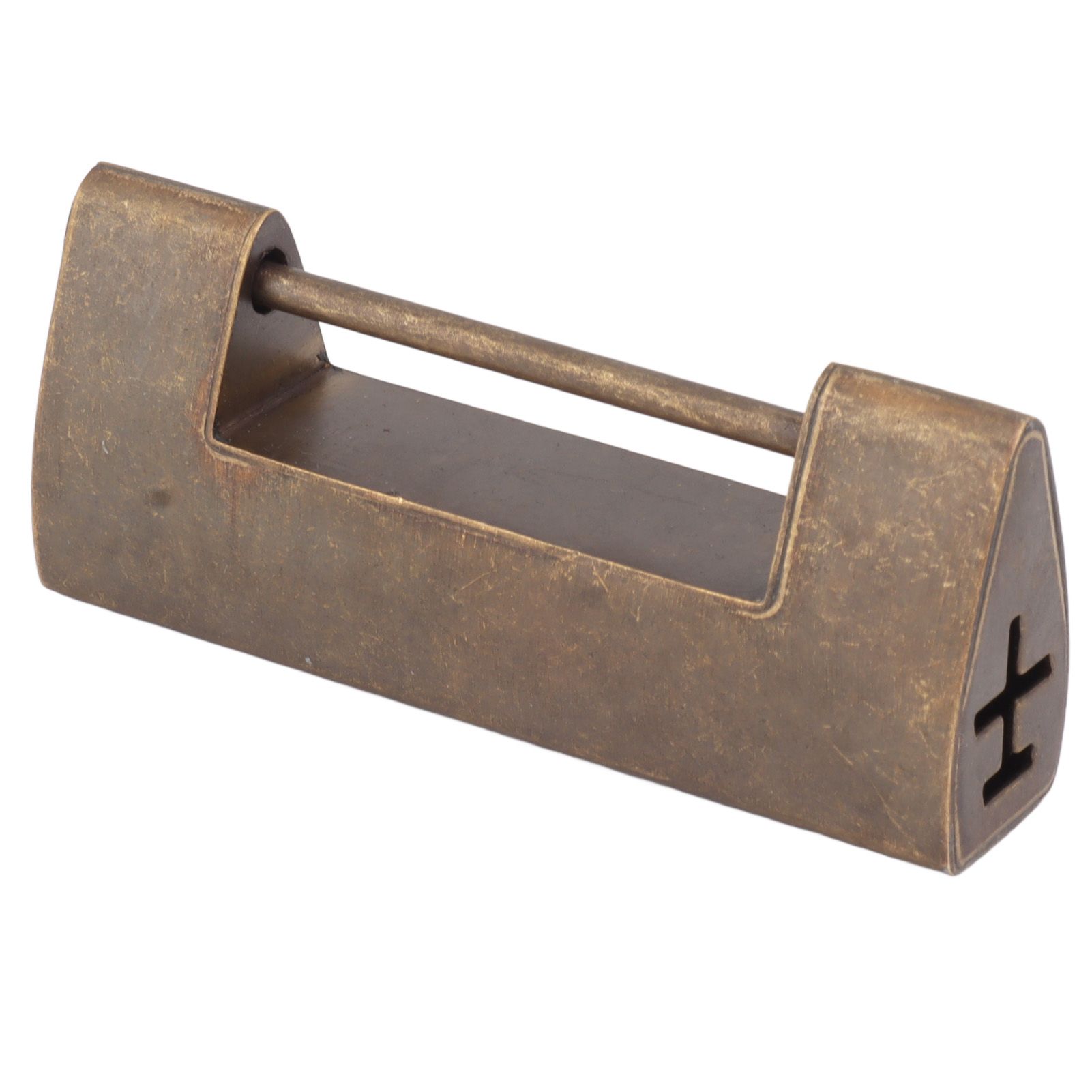 Spacing 4.4cm Decorative Vintage Lock Key Antique Brass Chinese Padlock for Small Wooden Box Furniture Cabinets Chest — image 6