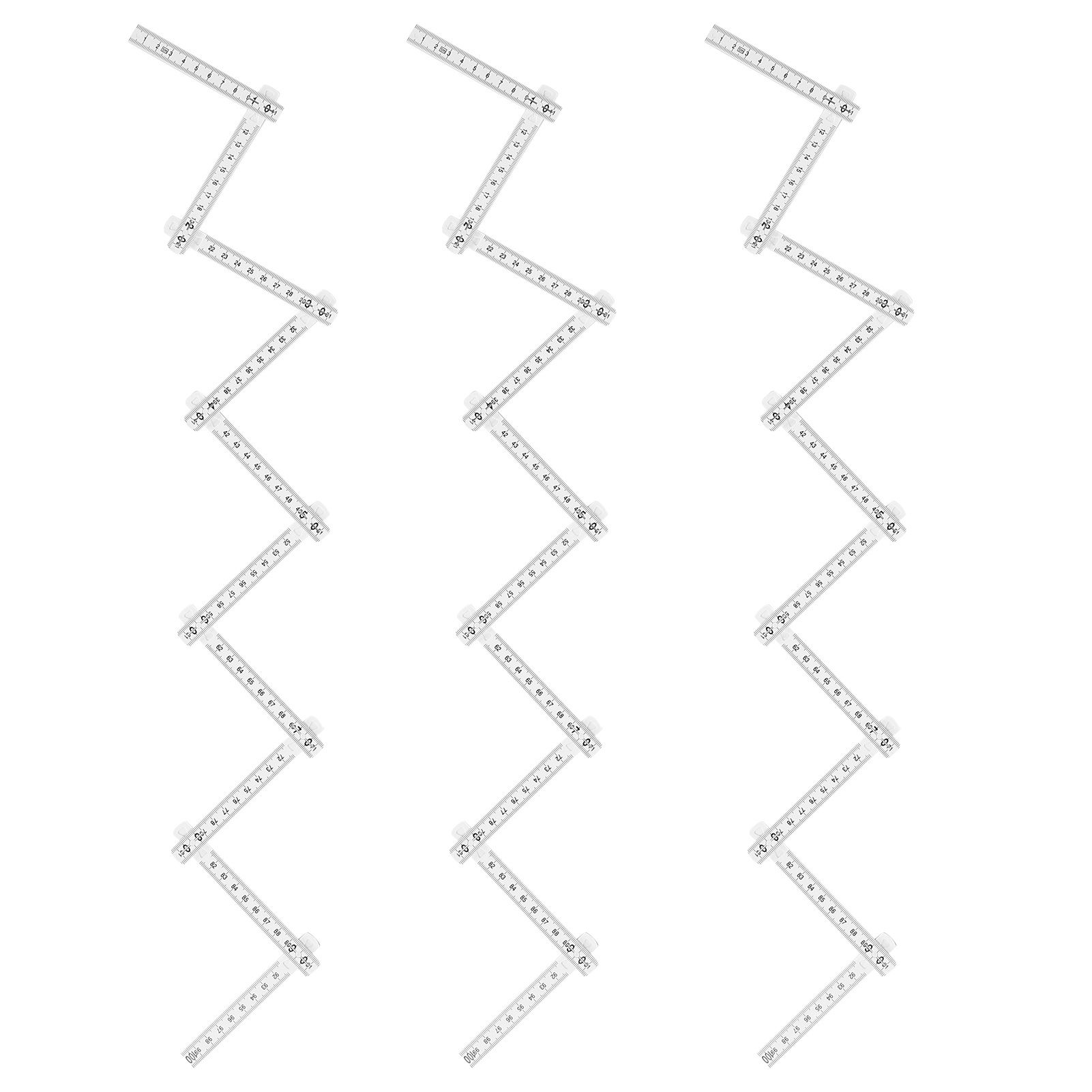 3Pcs Folding Ruler DIY Multi Angle Ruler Linear Measurement for Carpentry Tile Laying — image 2