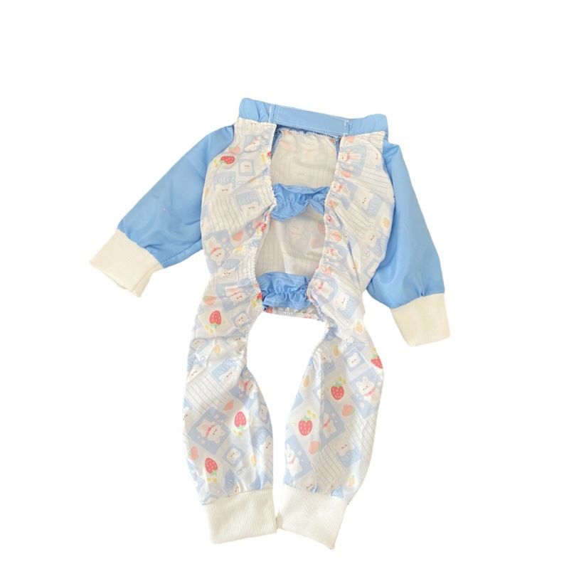 Four Legged Dog Clothes Aite chong Dustproof Waterproof Vibrant pink floral dustproof pants — image 3