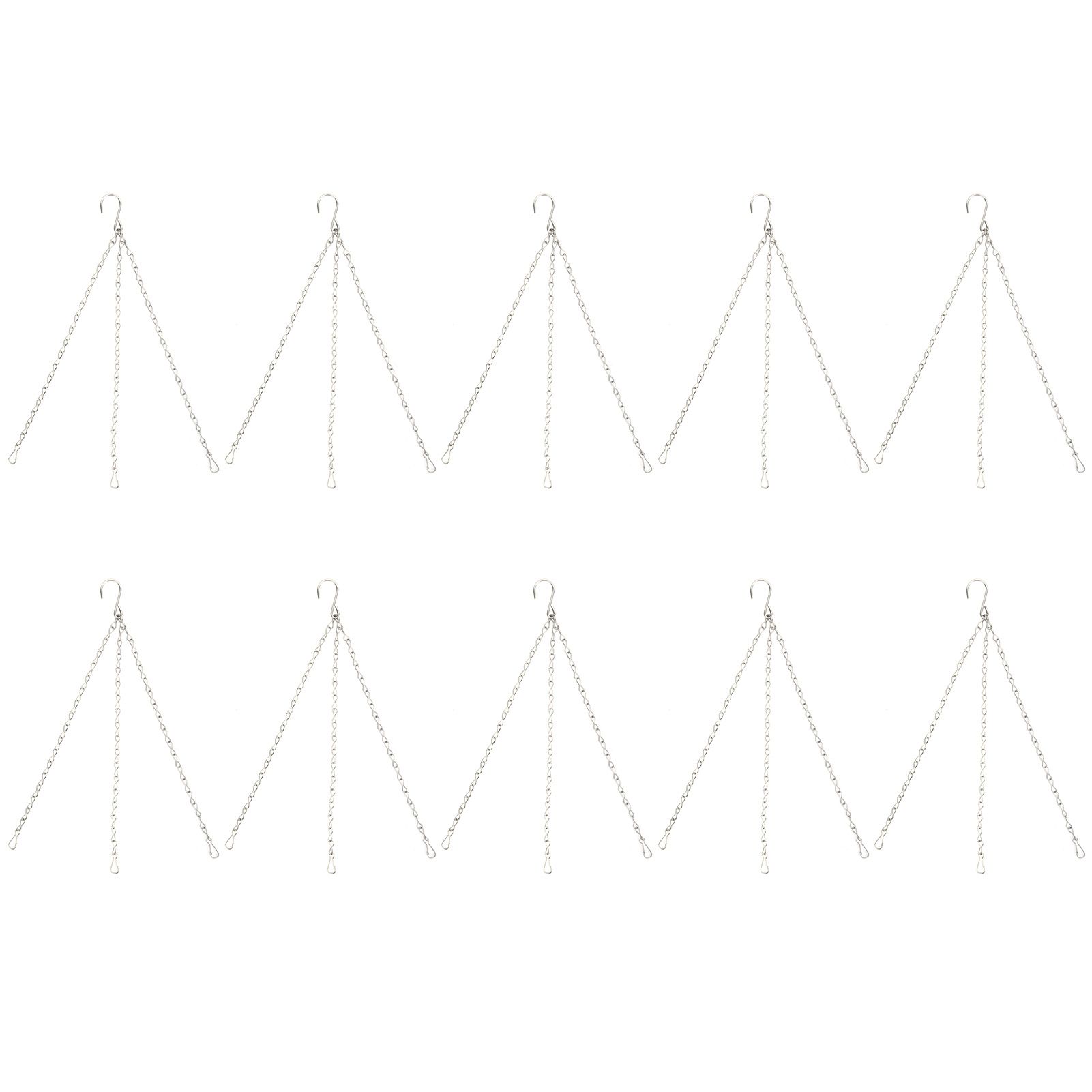 10Pcs Hanging Chain with Hooks Single 8-Strand Iron Garden Flower Pot Plant Hangers Replacement — image 4