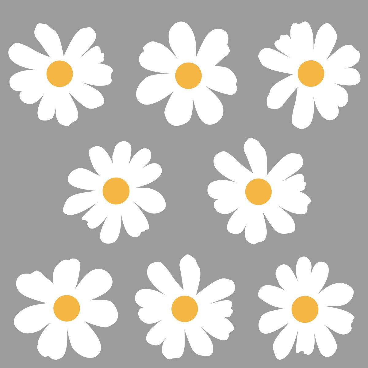 8 Sheets Daisy Wall Decals Boho Flower Wall Stickers Cute Kids Girls Room Decor Peel and Stick Floral Decals Toddler Playroom