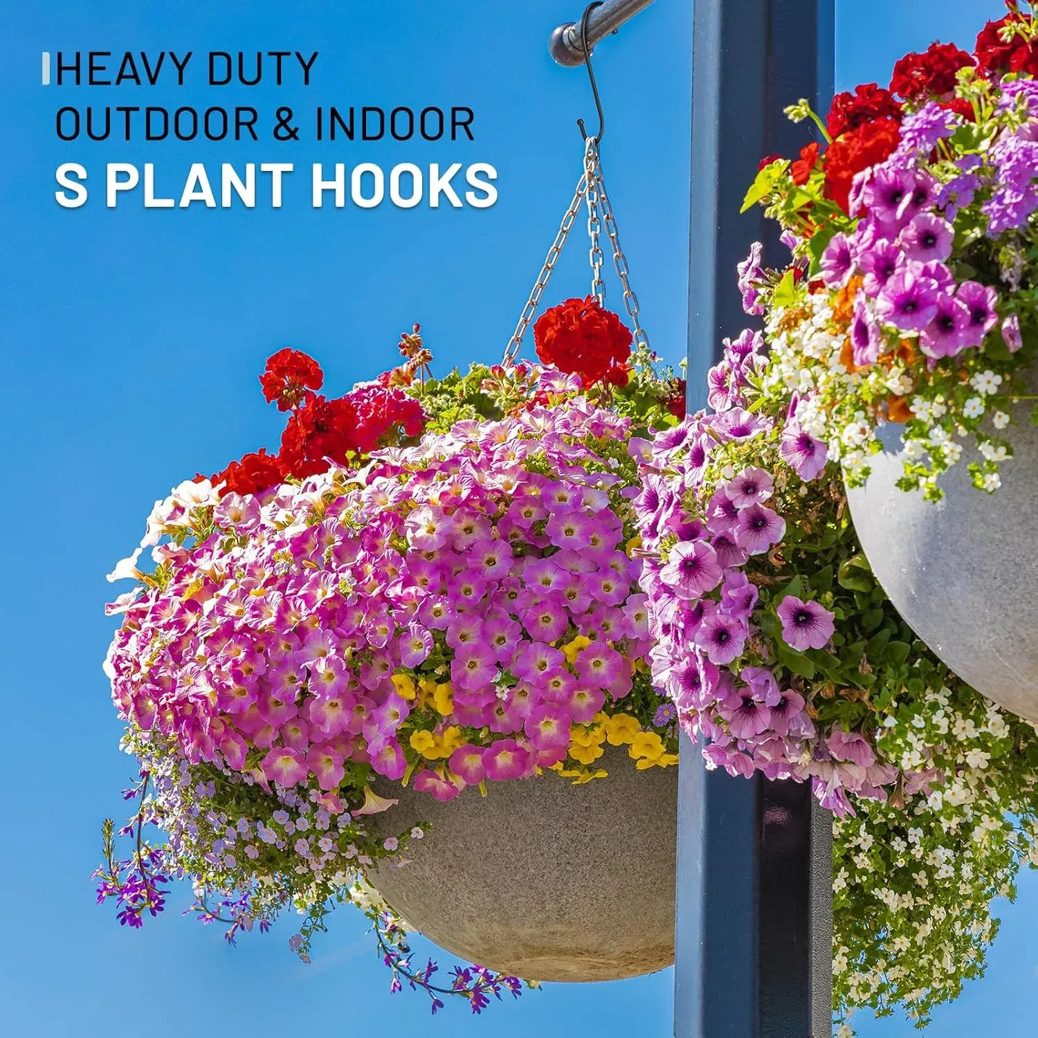 Large Metal S Hooks Reversible Heavy Duty Hanging Plant Hooks for Home Garden Black 6 Inch 12 Pack, Heavy Duty Use — image 2
