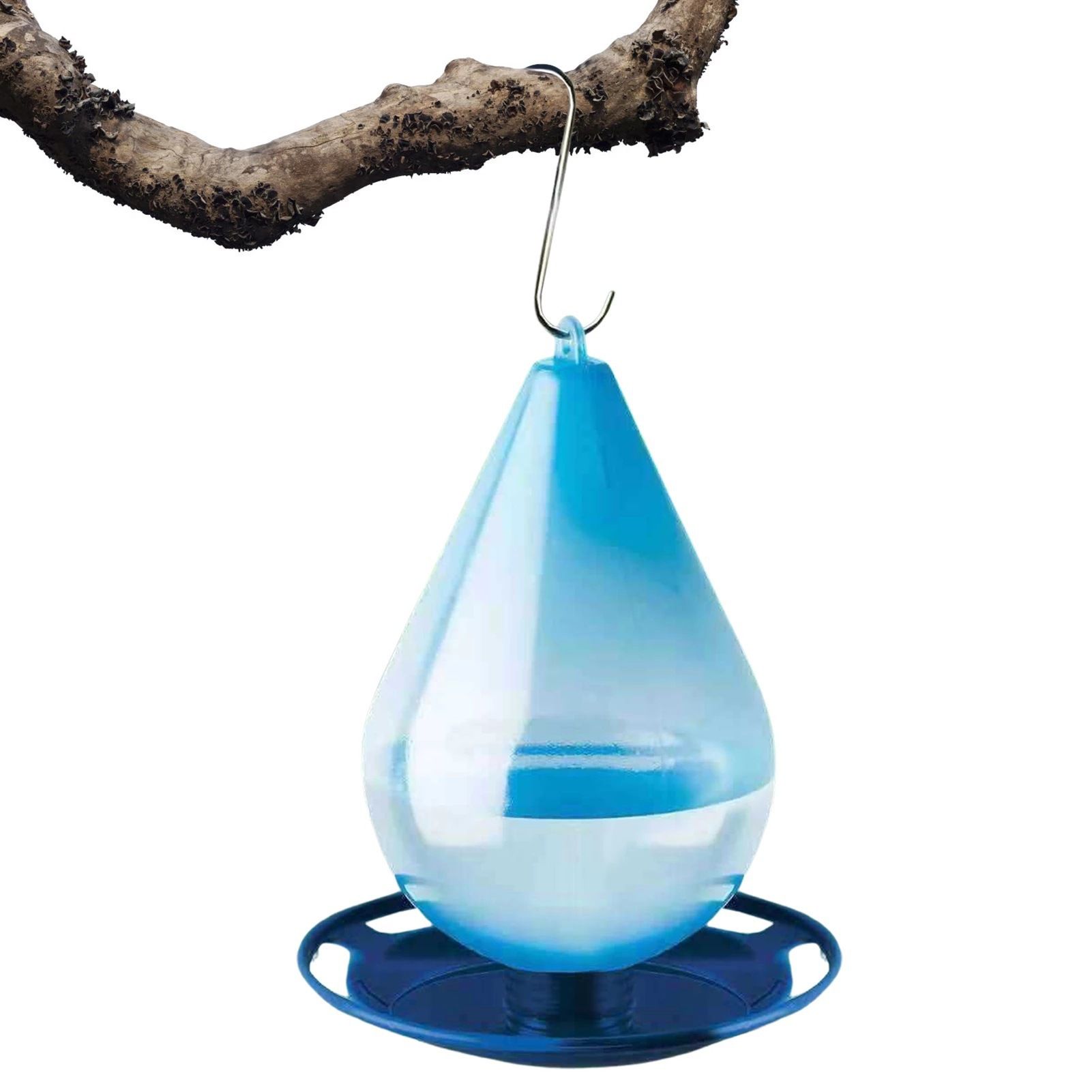 Bird Water Feeder, Droplet Shaped Hanging Bird Bath with Hook, Outdoor Bird Water Dispenser, Wildbird Waterer for Garden Tree