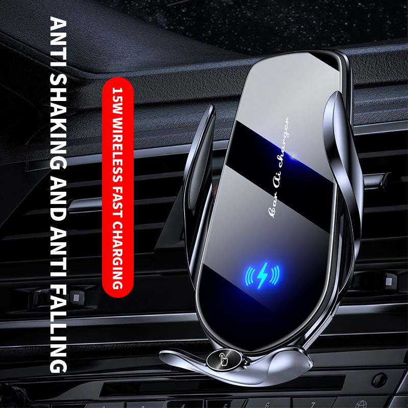 FJ22 Auto Clamping Wireless Car Charger Mount Infrared Air Vent Phone Holder,black — image 3