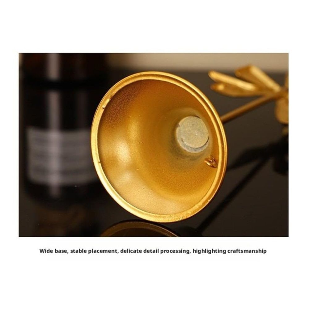 3 Pcs Gold Bow Taper Candle Holder Vintage Candle Stick Holders Antique Brass Decorative Candlestick for Wedding Christmas Home Table Decor — image 4