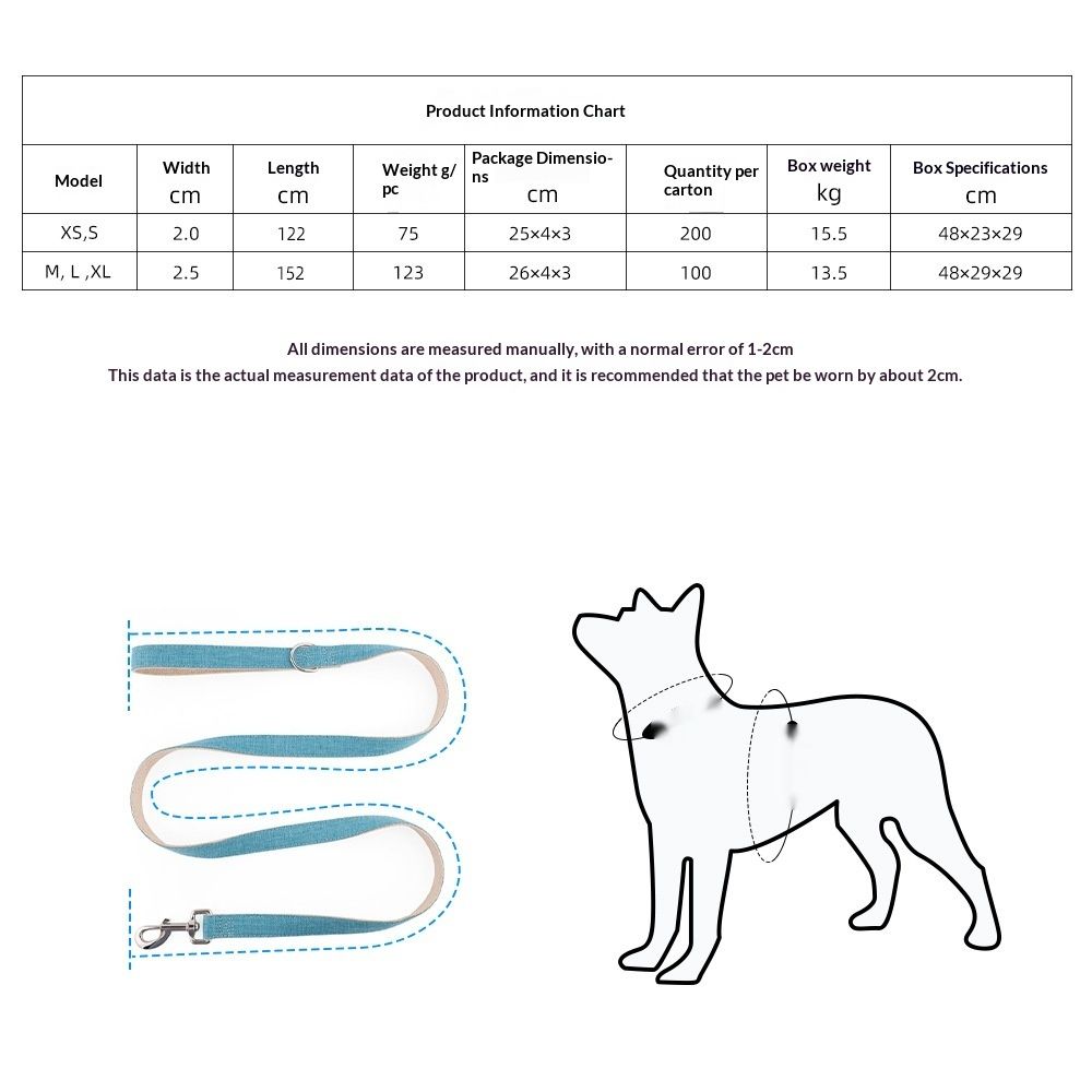 Adjustable Durable Soft Classic for Medium Dogs, Female/Male Pet Gift/Puppy dog leash(peacock blue 152CM*2.5CM) — image 5