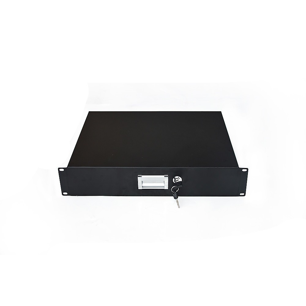 19" Rack Mount 2U Locking Drawer Pro Audio DJ Server Rack Lock Storage Cabinet โ image 2