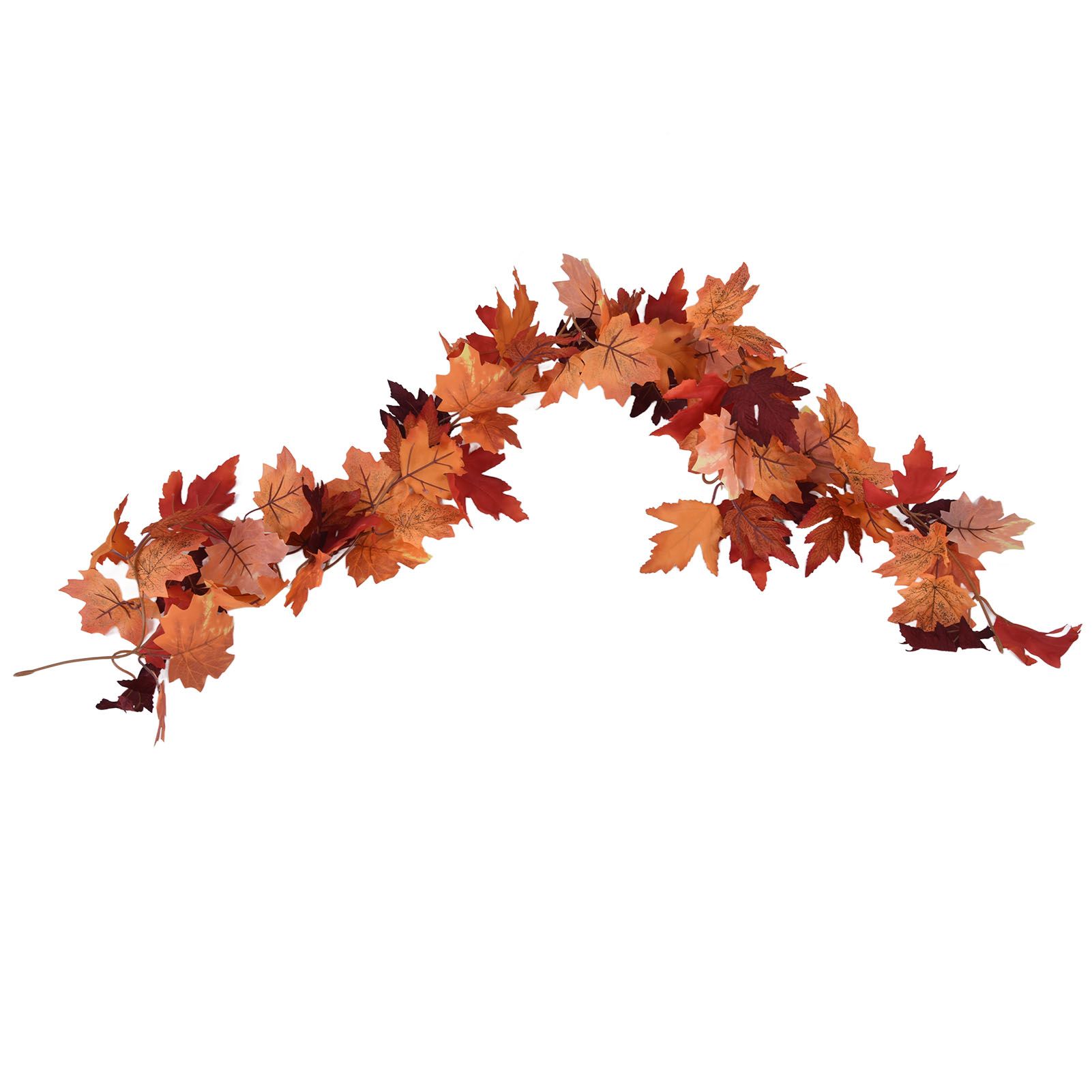 Decorative Artificial Maple Garland Fall Leaf Garland Decoration Thanksgiving Halloween Fake Maple VineDouble Maple Leaf Rattan Type C — image 4