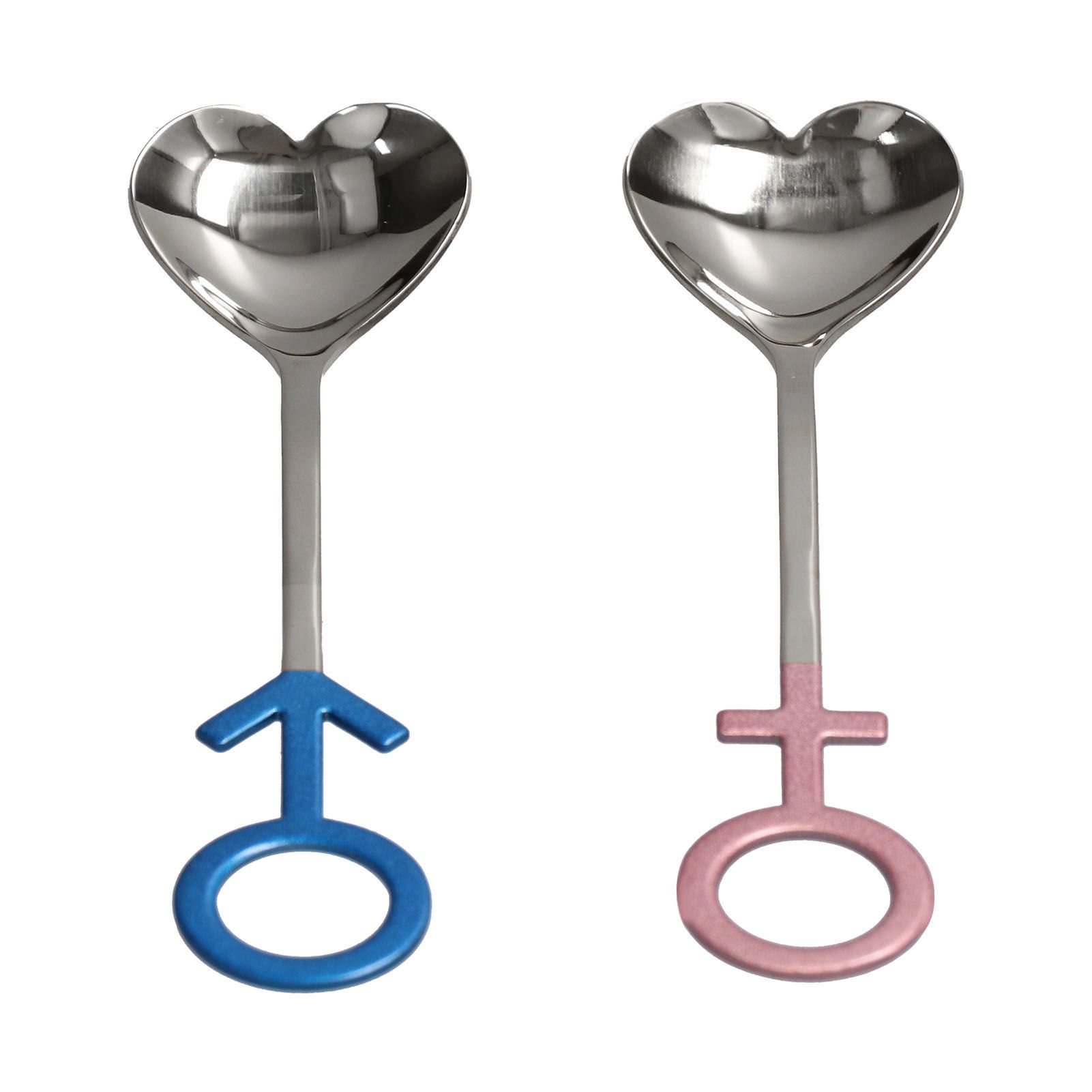 Innovative Heart Shaped Couple Spoon 304 Stainless Steel Spoon for Kitchen Home RestaurantBlue Pink Silver โ image 6