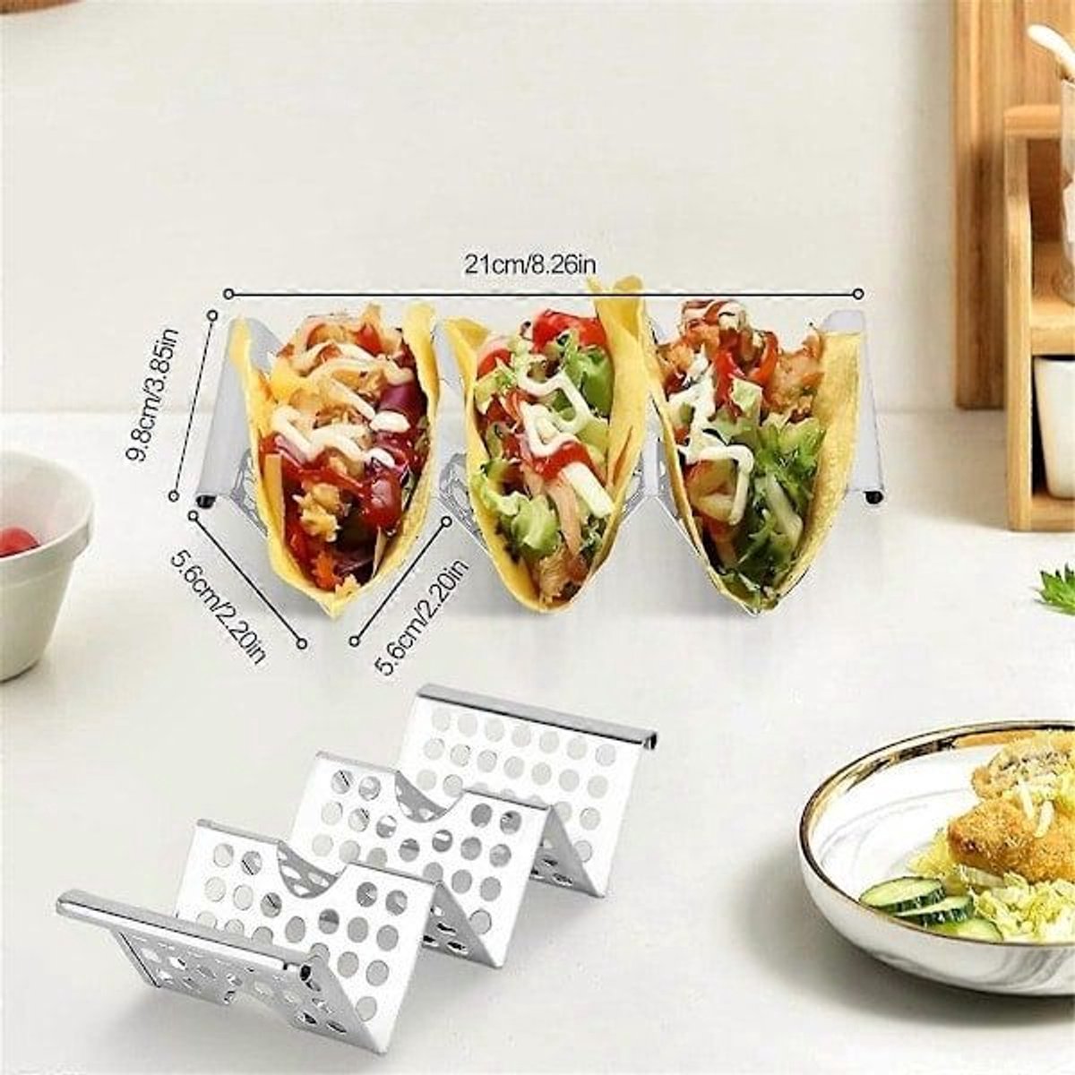 Cornbread Rack - 4-Tier Stainless Steel Rack with Handles - Cornbread Warming Rack, Holds up to 3 Cornbreads - Cornbread Warming Rack — image 4