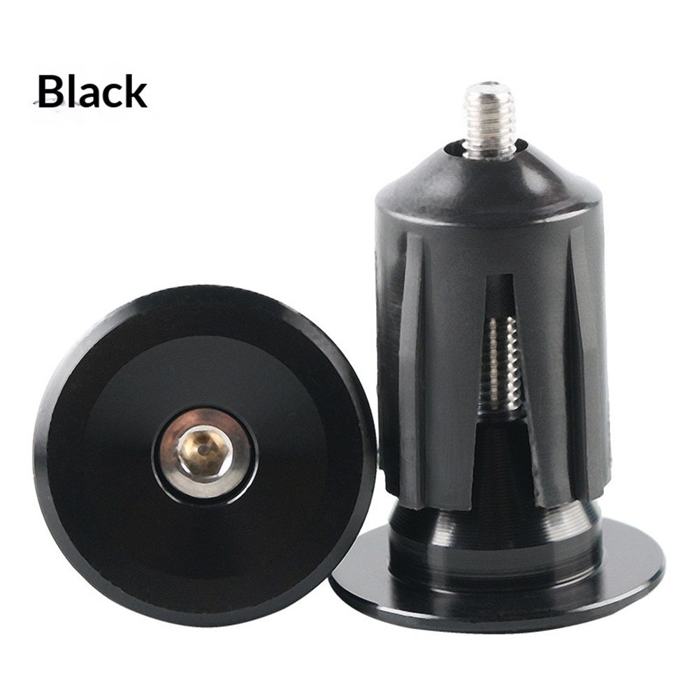 2 Pair aluminum alloy Bike Handlebar Ends, Bar End Plugs for Road Bike, Bar Ends with Expanding Screw, Capable for Handlebar End Inner Diameter 22-24mm(black — image 2