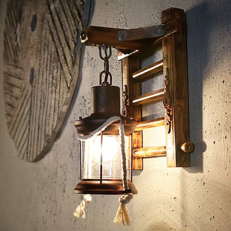 Vintage Industrial Wall Light Iron Metal Bamboo Outdoor Wall Lamp โ image 2