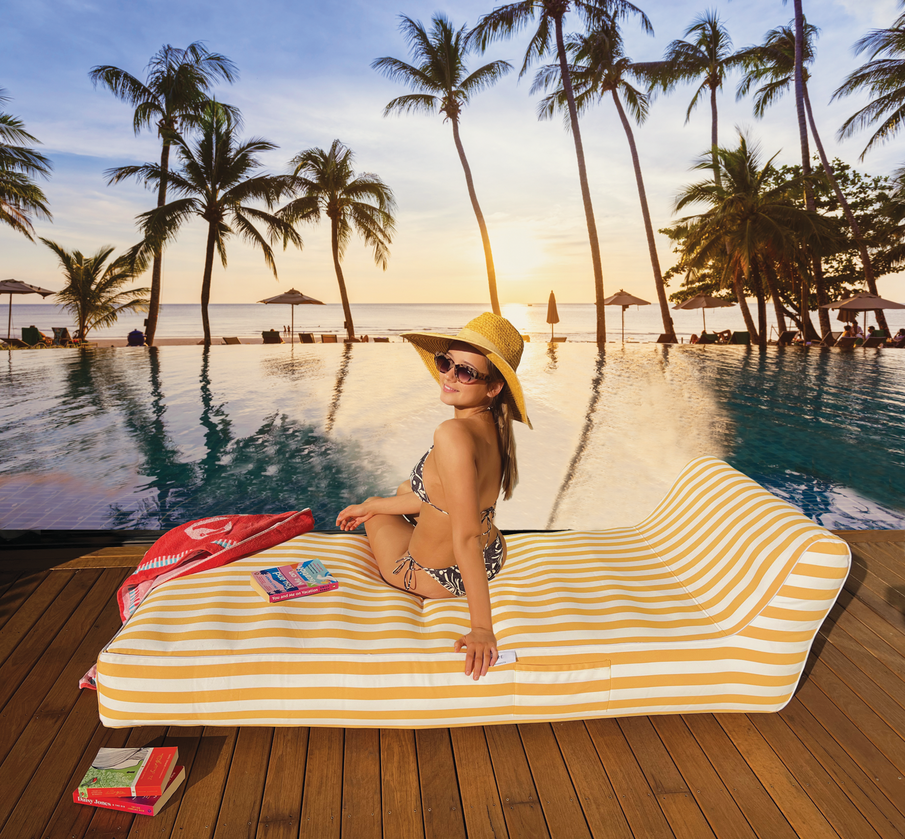 Spire Paradisus Luxury Pool Lounge Yellow Stripe RL-884Y โ image 2