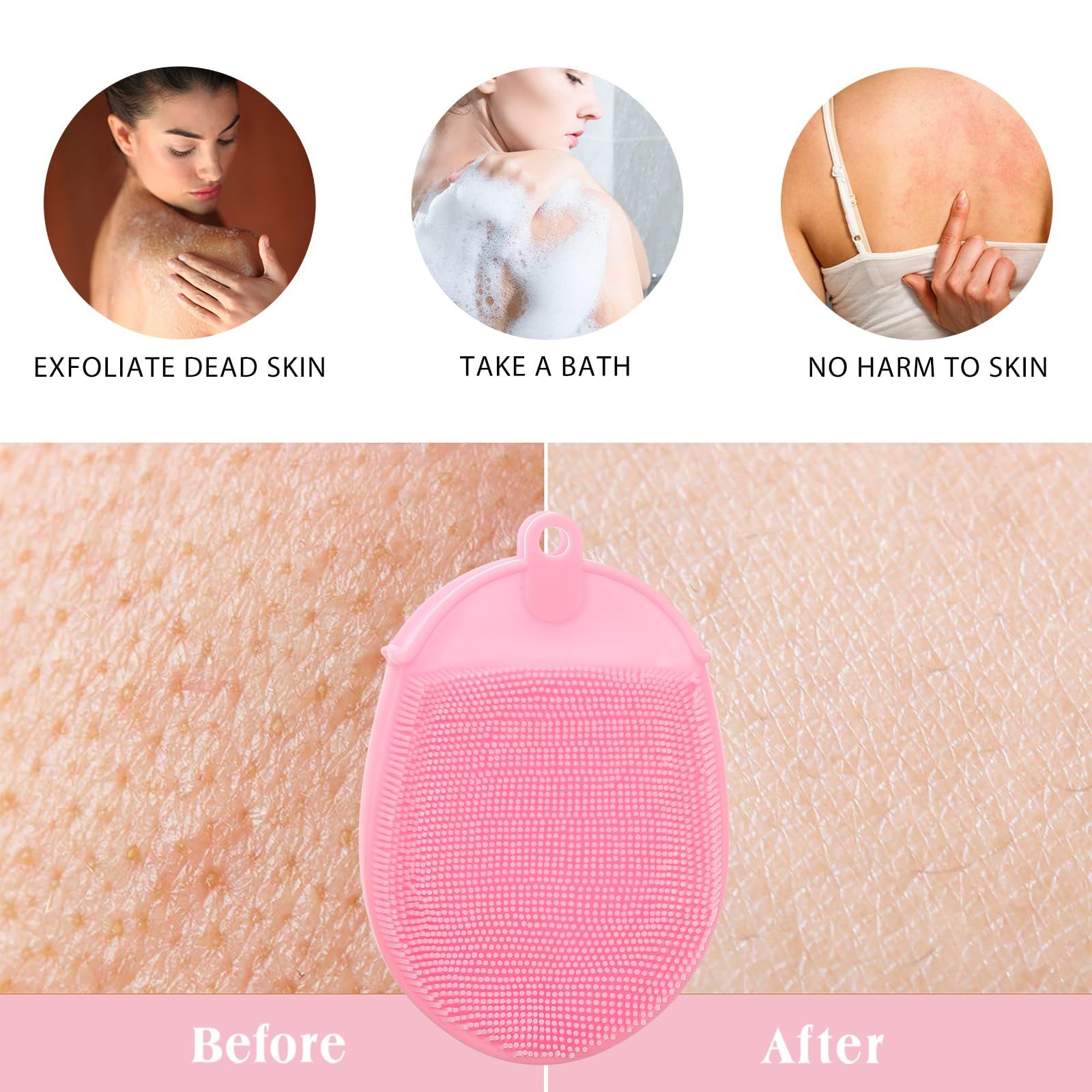 Silicone Bath Brush Silicone Shower Glove Face Scrub Brush Silicone Loofah Brush Silicone Body 3pcs Color Random — image 5