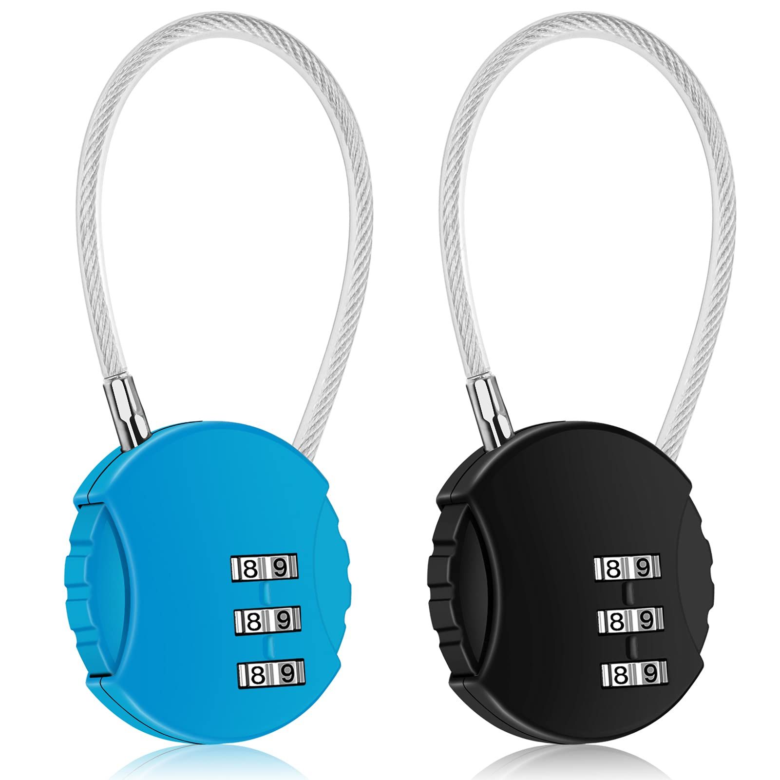 2 Pack Combination Lock 3 Digit Outdoor Waterproof Padlock for School Gym Locker, Sports Locker, Luggage,Fence, Toolbox, Gate