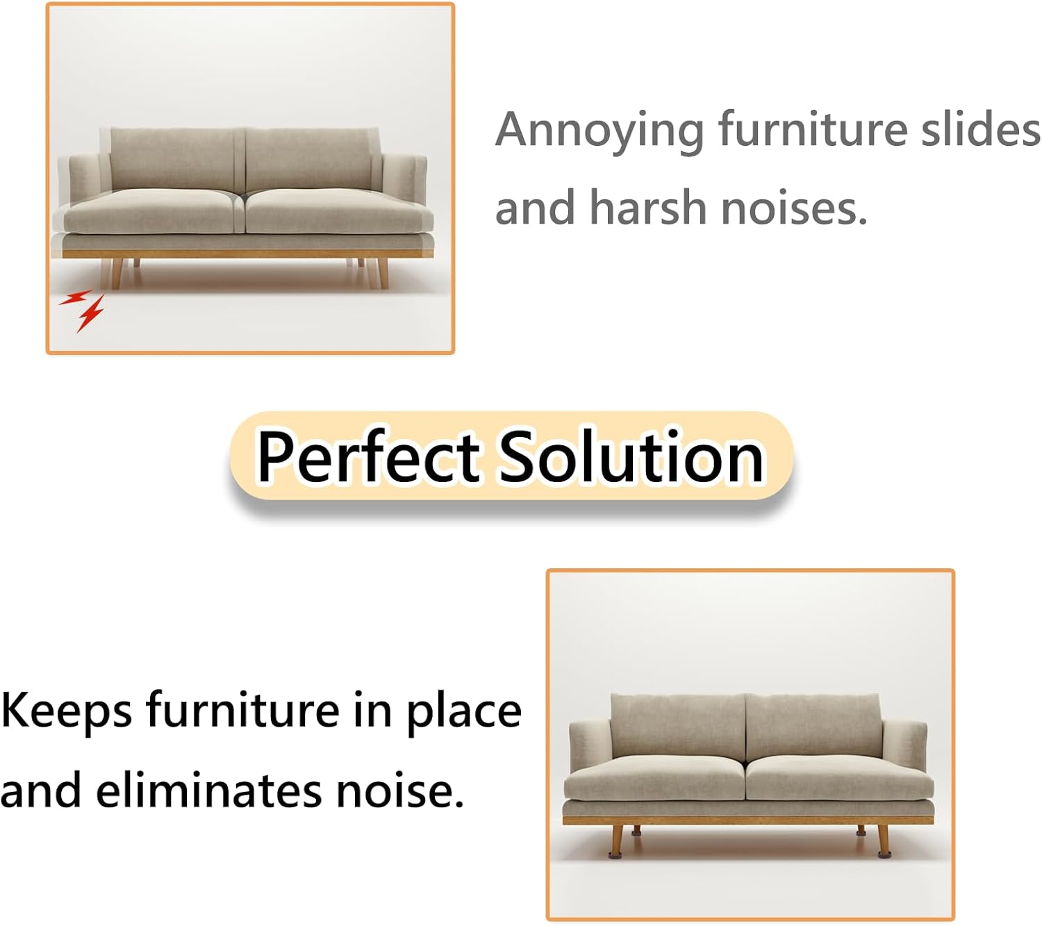 1.5x1.5 Round Rubber Furniture Caster Cups, Anti-Sliding Furniture Pads Bed Stopper Floor Protectors with Grip - Protect Any Flooring — image 5