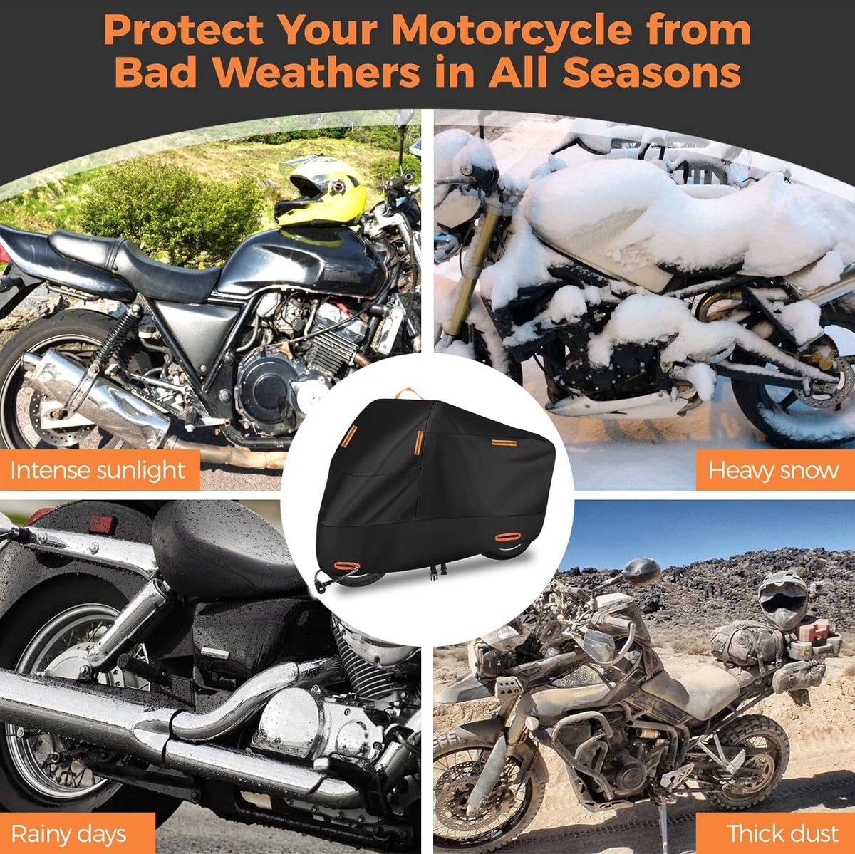 Waterproof Motorcycle Cover - Outdoor Motorcycle Cover - Waterproof Motorcycle Covers - Motorcycle Cover - Outdoor & Indoor - Universal Motorcycle โ image 3