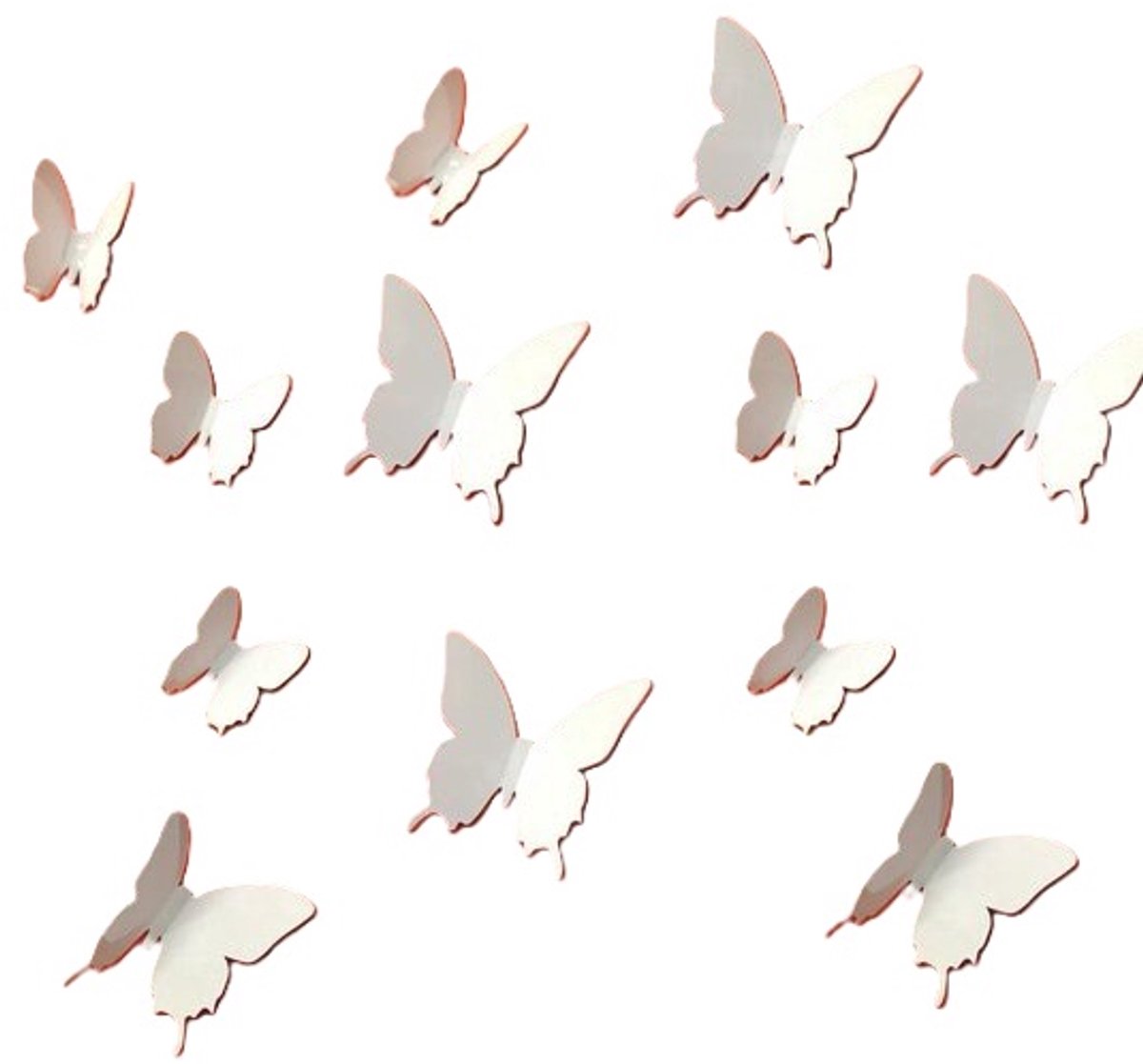 3D Wall Decoration Butterflies 12 Pieces | Wall Butterflies | Butterfly Wall Stickers | Solid Wall Stickers | White