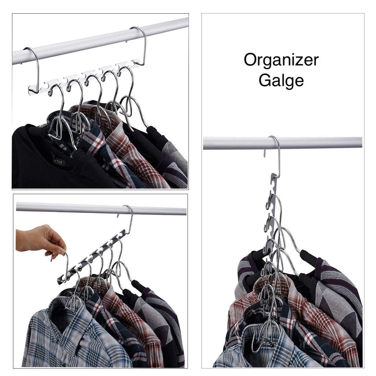 Silver Clothes Hanger Organizer with Connection Hook โ image 6