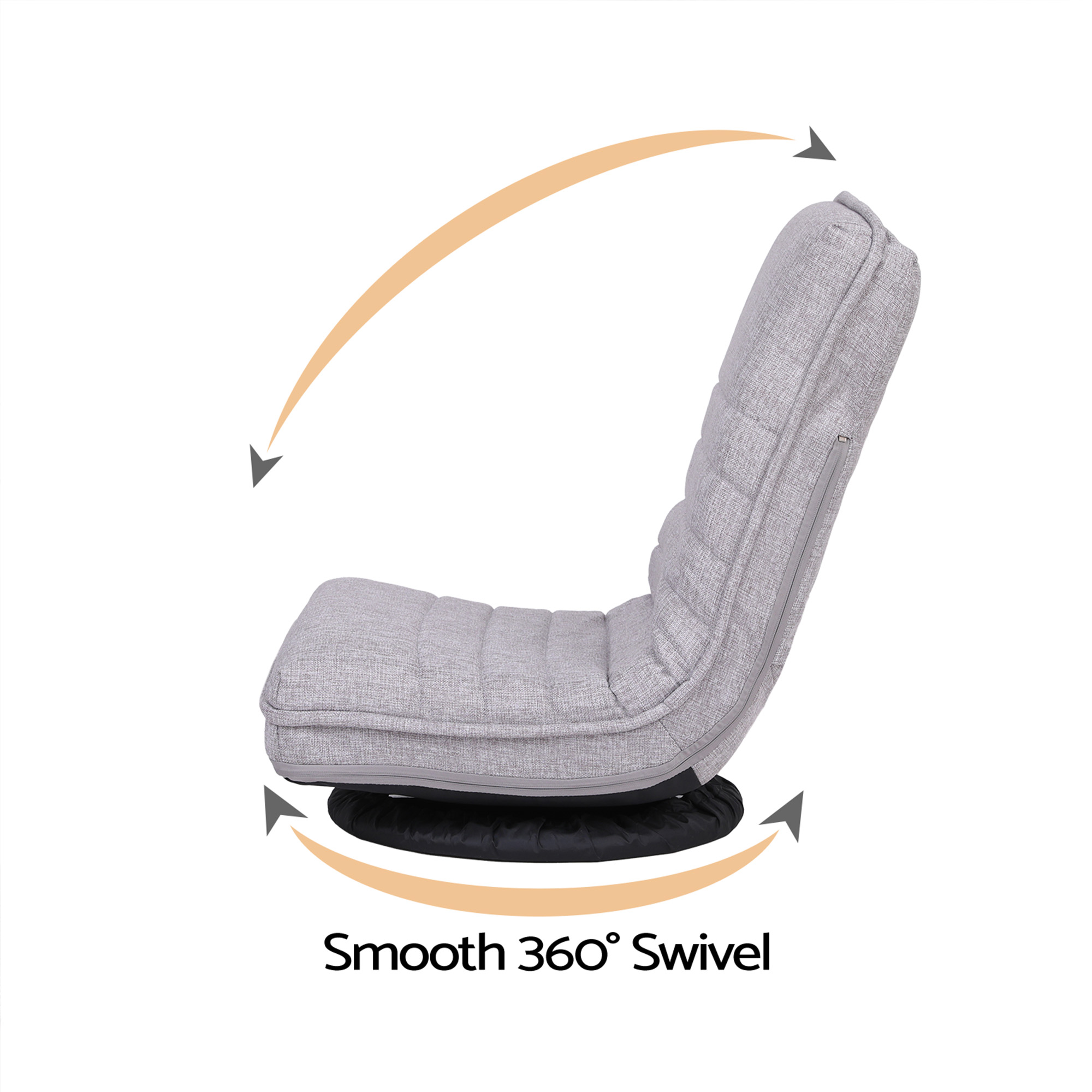 Artiss 2 Swivel Floor Chair 360 Adjustable Foldable Lounge Seat Floor Sofa Chair Grey — image 4