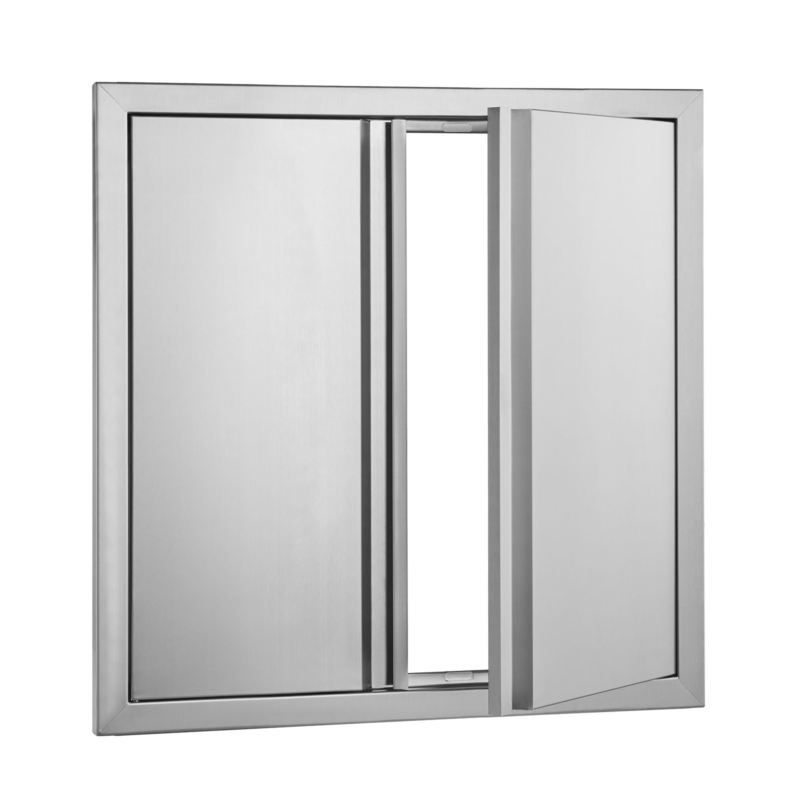 BBQ Access Door, 610 × 610 mm Double Outdoor Kitchen Door, Stainless Steel Flush Mount Door, Wall Vertical Door with Recessed Handles, for BBQ Island, Grilling