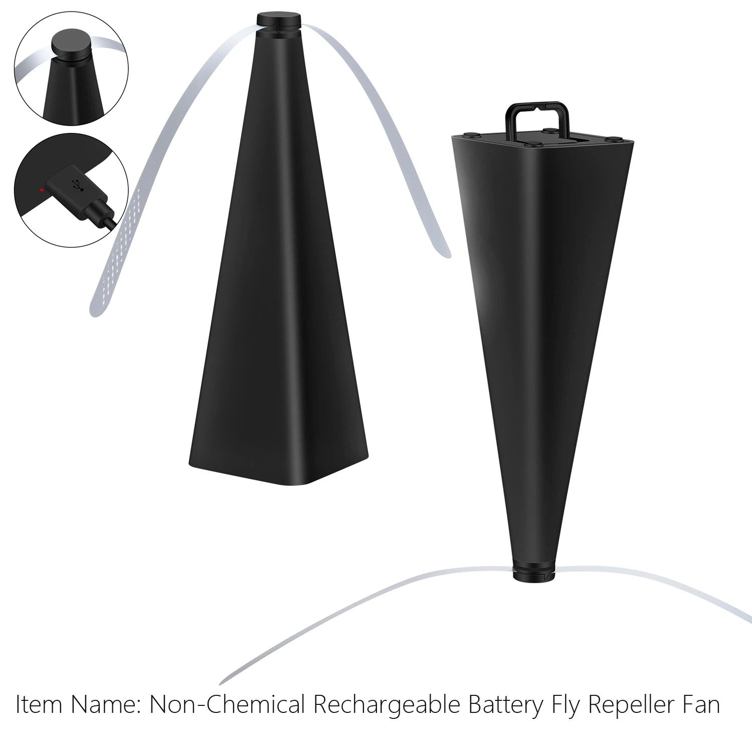 Fly Deterrent with Holographic Blades to Clear Bugs, Mosquitoes, and Flies, Powered Fly Fan — image 5