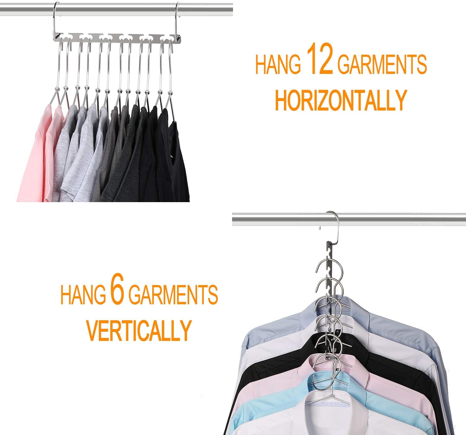 Space Saving Hangers Metal Hanger Magic Cascading Hanger Closet Clothes Organizer(4 Pack) — image 5