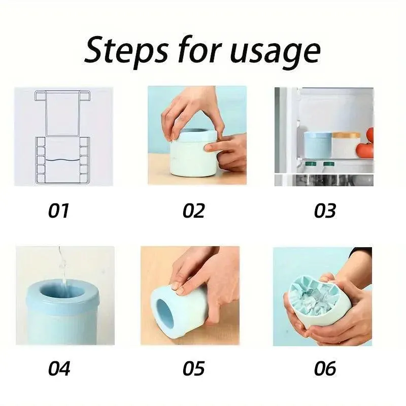 Silicone Ice Cube Tray Mould Ice Box Compartment Bucket for Easy Ice Making - Yellow — image 5