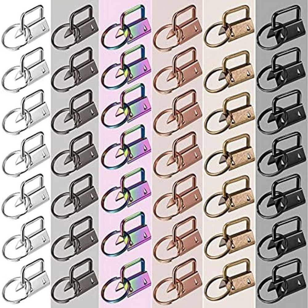 180 Pcs Key Fob Hardware 6 Colors Keychain Wristlet with Ring Chain 1 Inch — image 4