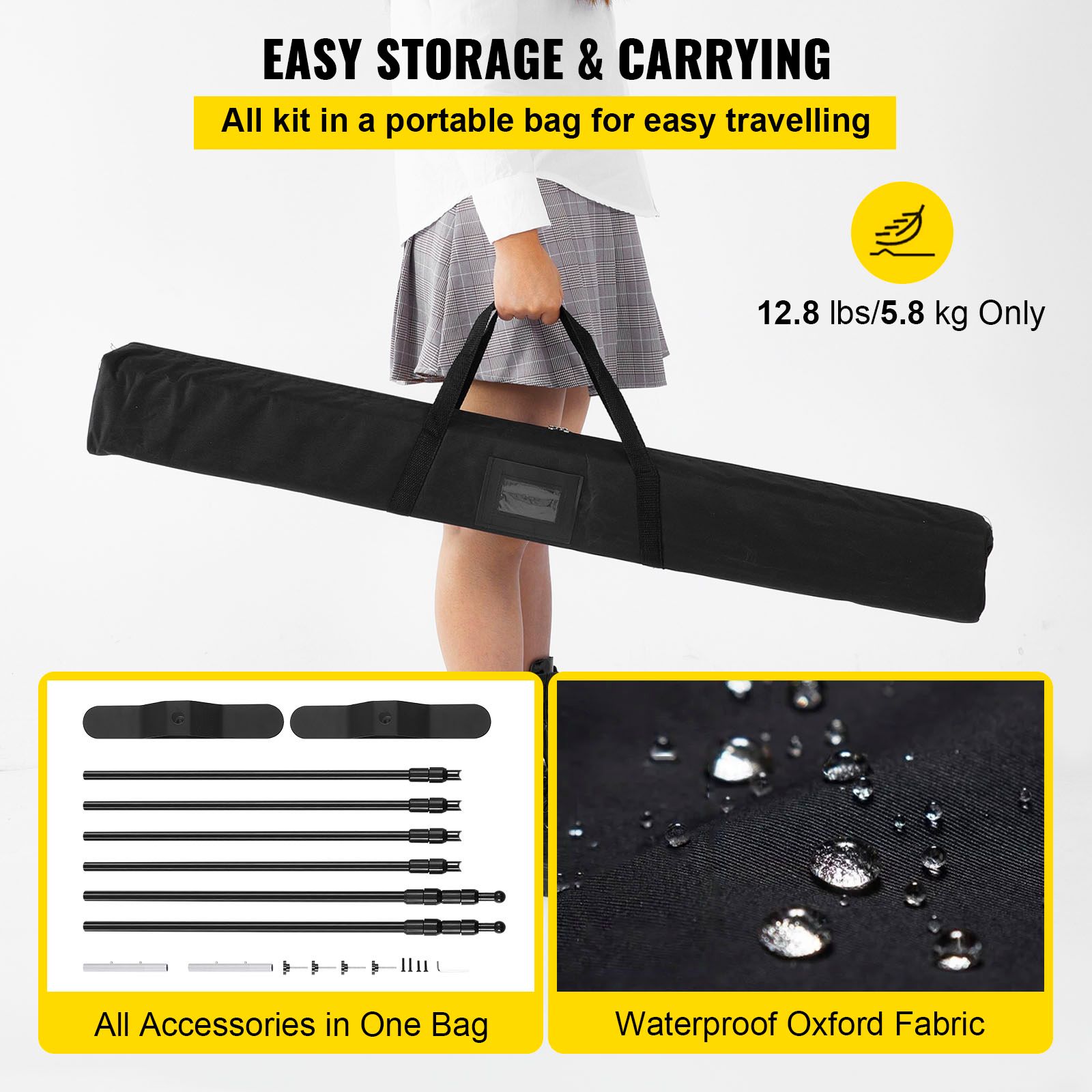 Telescopic Backdrop Banner Stand 8' x 8' Banner Stand Adjustable Step and Repeat Backdrop Banner Stand Retractable Banner Stand with Carrying Bag (8 ft) — image 6
