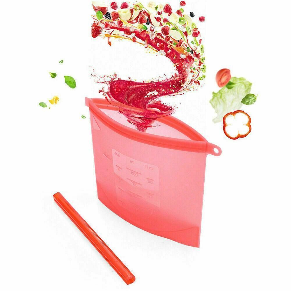 Reusable Silicone Food Storage Bags Leak proof Microwave Freezer Freshness Safe 500ml*1 - White 500ml*1 Unit โ image 5