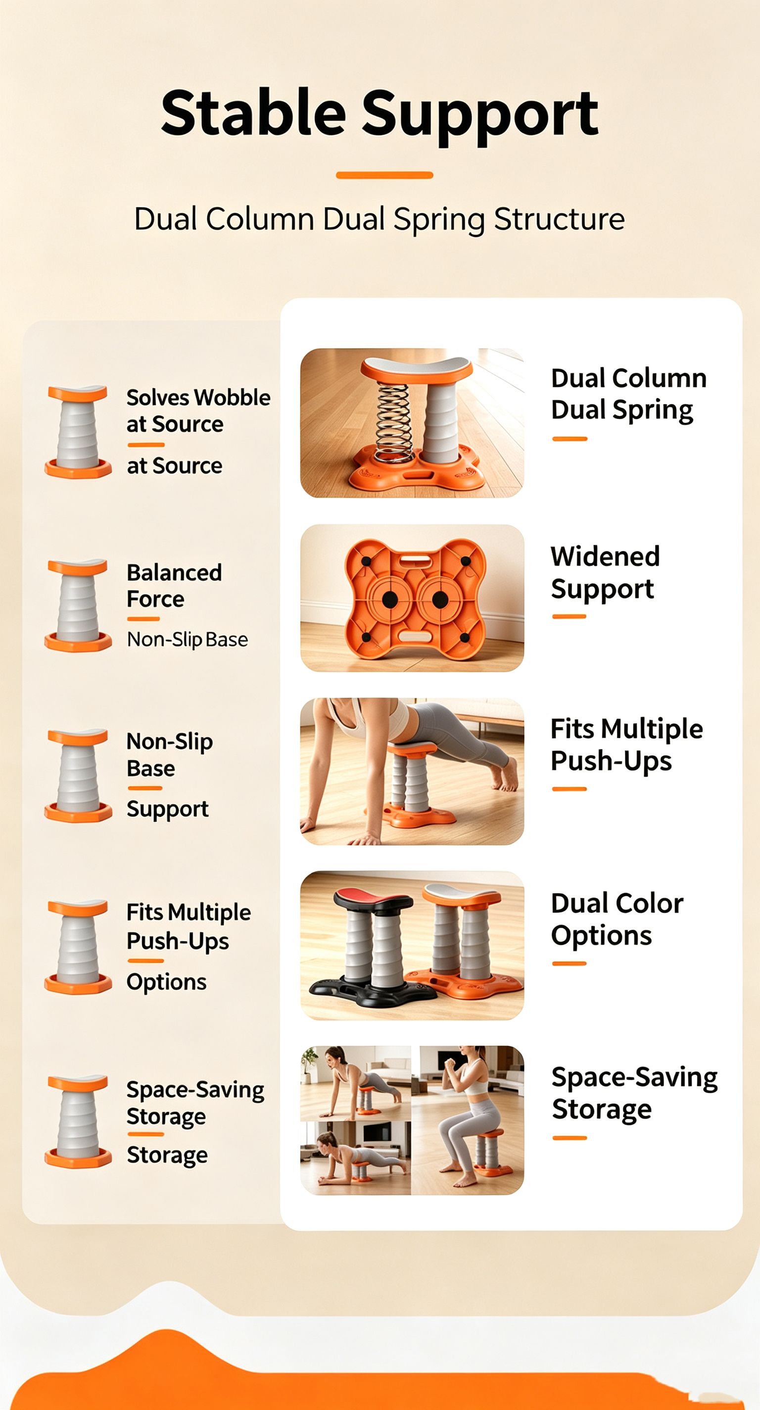 Push up double column double spring support assist device,black — image 3