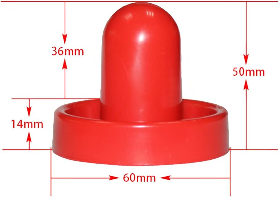 Air Hockey Pushers & Pucks Set, 60mm Mini Goal Handles Paddles Replacement Accessories for Game Tables - Red As Shown — image 2
