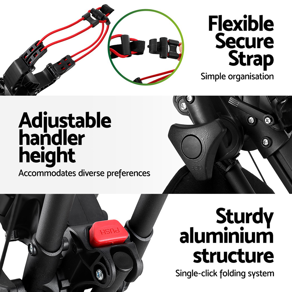 Everfit Golf Buggy Foldable Trolley Golf Cart Swivel Wheel Umbrella Bottle Stand โ image 6