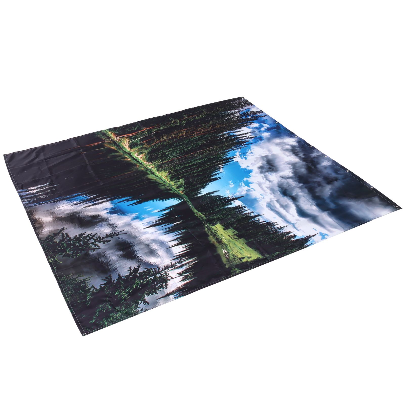 Shower Curtain Landscape Pattern Bath Curtain Set with Rings Home Bathroom Decoration180x180cm — image 6