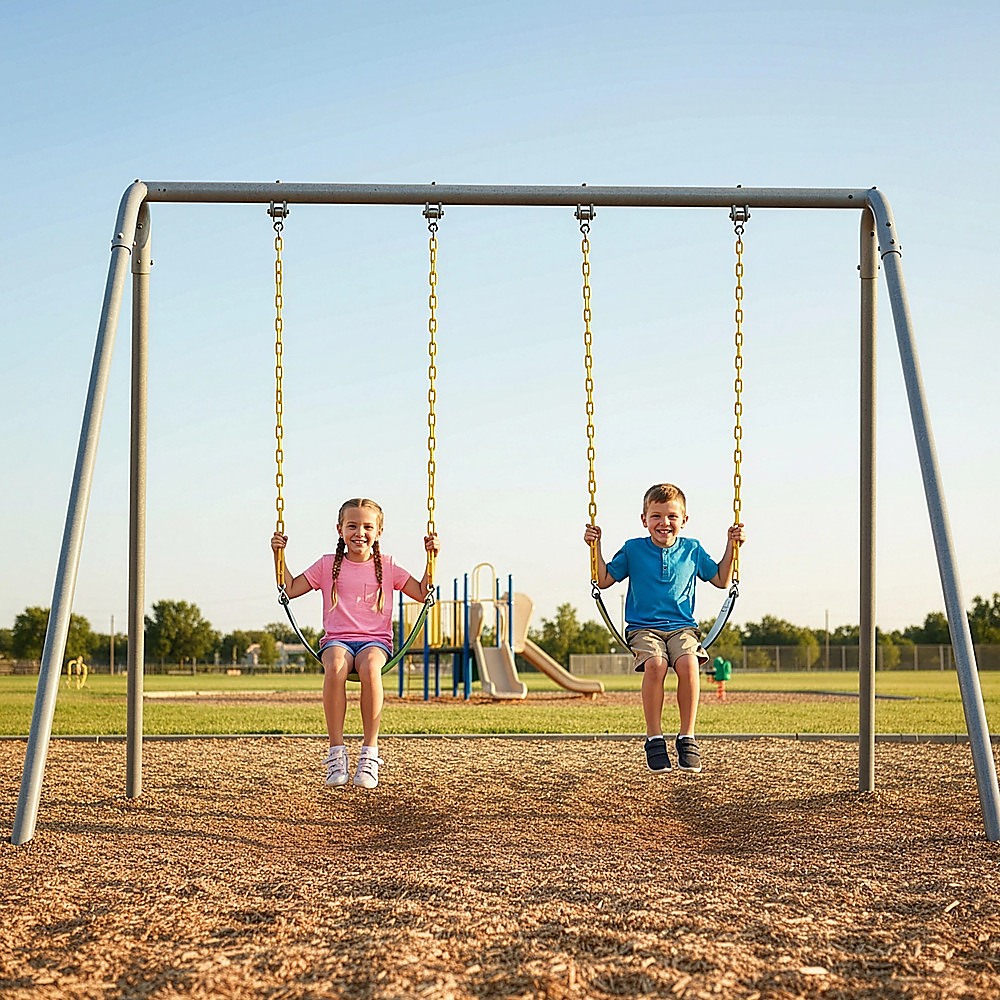 2 Pack Heavy Duty Playground Swing Seats with 66 Inch Plastic Coated Chains for Outdoor Backyard Play โ image 6
