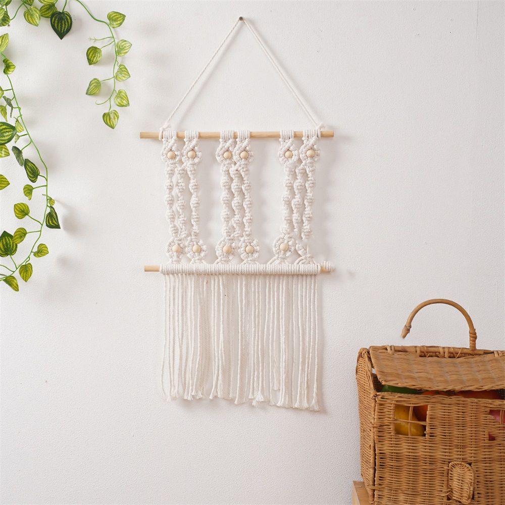 Wall Decor Hanging Hand Woven Tapestry Art Bunting Banner Bohemian Wall Decor for Home Bedroom Living Room Curtain Baby Nursery — image 2