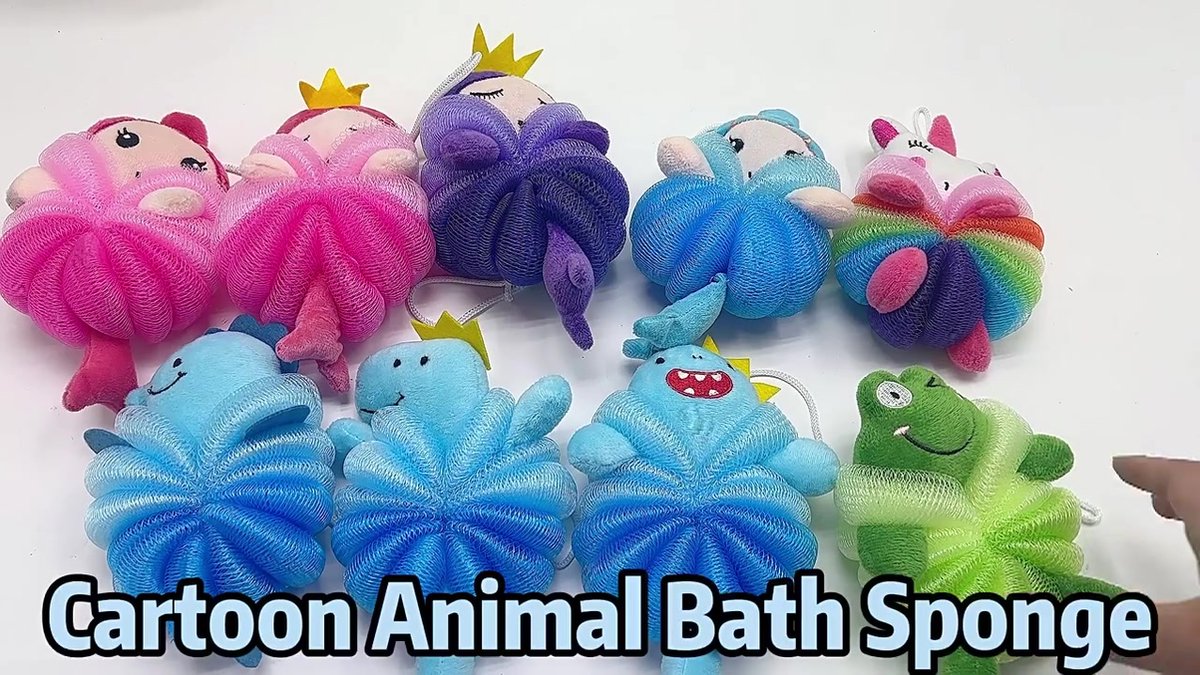 Shower Puff - 4 Pieces!! - Bath Sponge - Kids Bath Sponge - Relaxing Bath - Scrubbing Sponge - Soft Sponge - Shower Sponge - Bath Sponge - Massage Sponge — image 2