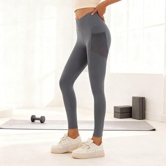 Slim Fit Sports Pants - High Waist Yoga Pants with Side Pockets - Soft and Stretchy Blended Fabric, Breathable and Comfortable - Skinny Fit with โ image 5