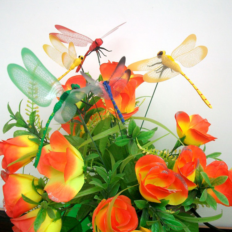 10pcs Dragonflies Insert Stick Decoration Simulation Dragonfly Ga Multi Multicolor Random color 10PCS — image 5