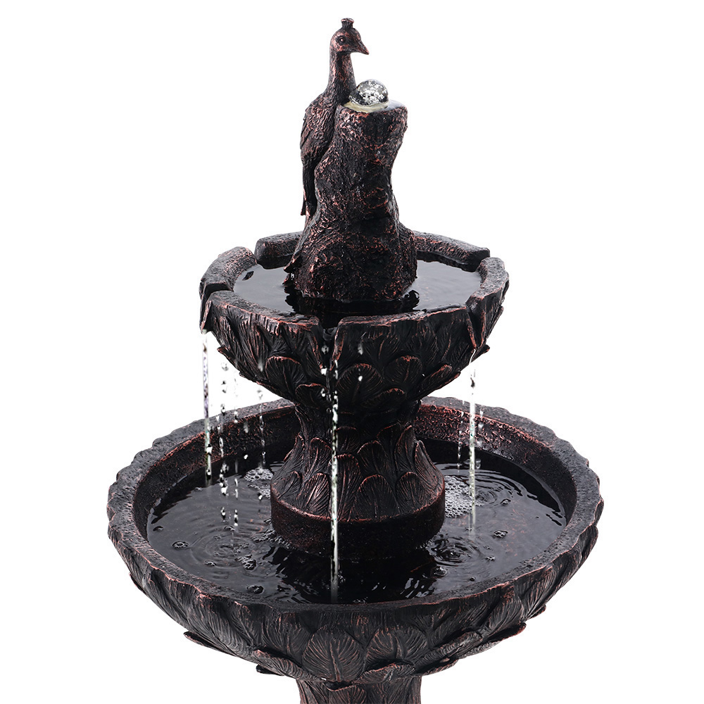 Gardeon Solar Water Feature Tier Fountain with Pump Kit Bird Bath 106CM Peacock โ image 3