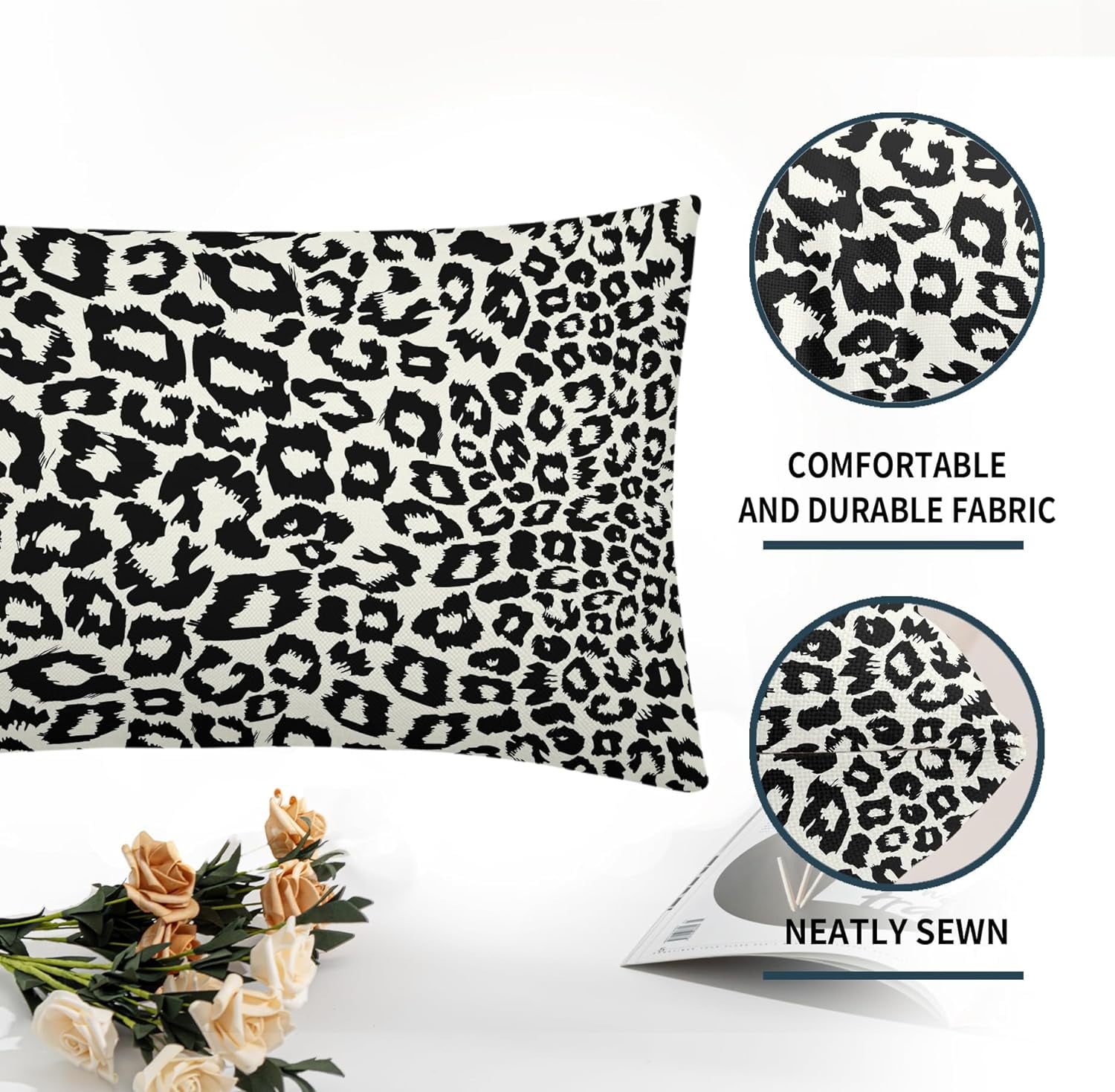 Lime Green White Leopard Print Pillow Covers 18x18 Inch Set of 2 Cheetah Animal Spots Decorative Throw Pillows For Couch Farmhouse Chinoiserie Pillow Cases — image 2
