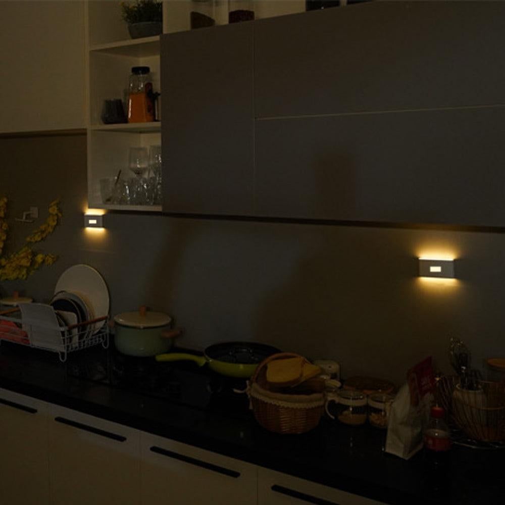 2Pcs Rechargeable LED Motion Sensor Night Light Cabinet Closet Stair Wall Lamps — image 6