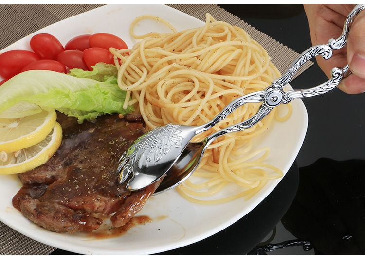 2 Piece Zinc Alloy Cooking Tongs Woodcarving Pattern, 4.5 x 22 cm โ image 4